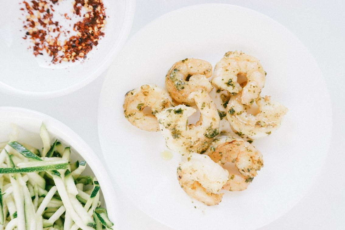 Pittsburgh Life & Personal Style Blogger Jenna Boron shares a healthy alternative to noodles on her blog - Spicy Pesto & Shrimp Zoodles