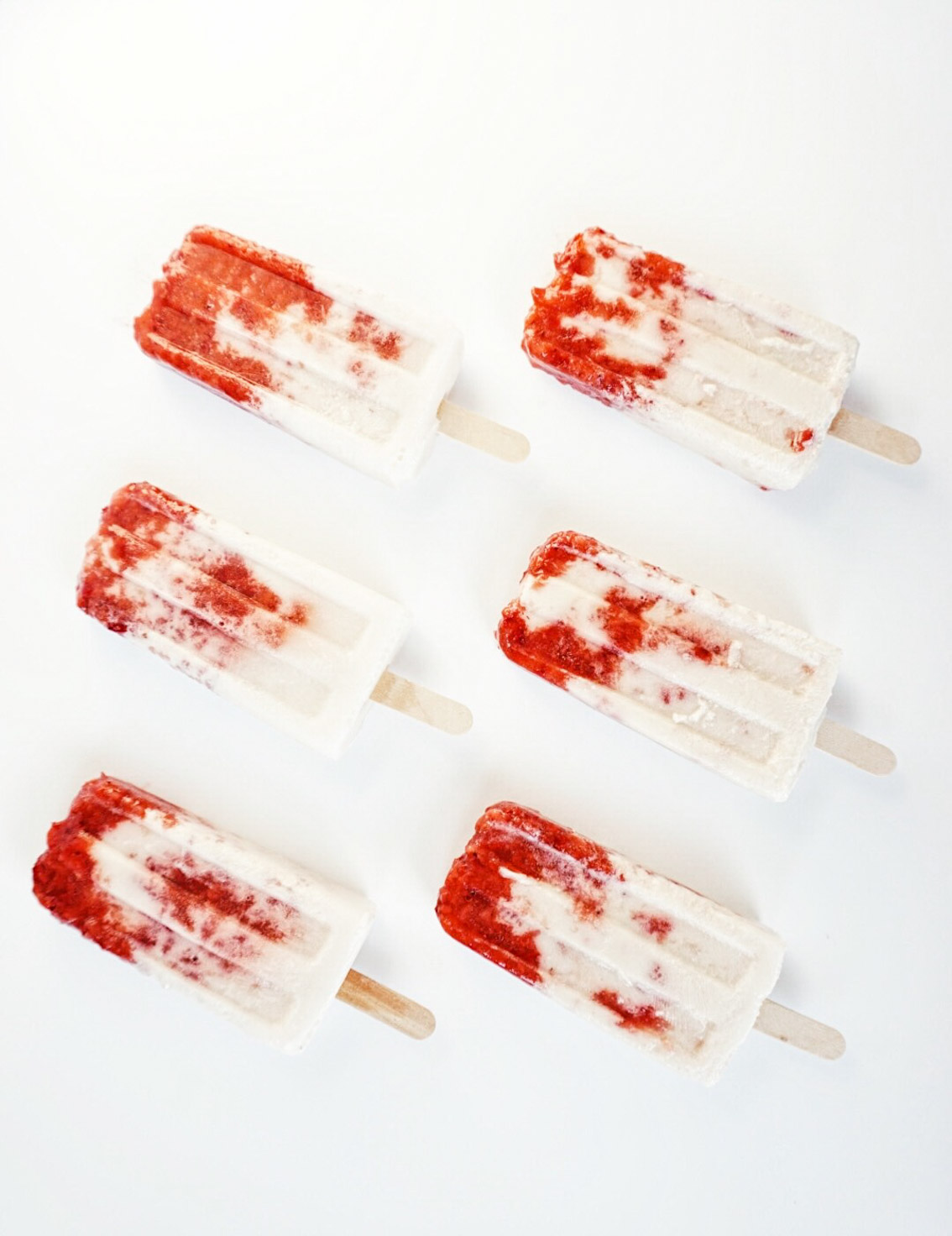 Roasted Strawberries and Cream Popsicles - Fork Knife Swoon