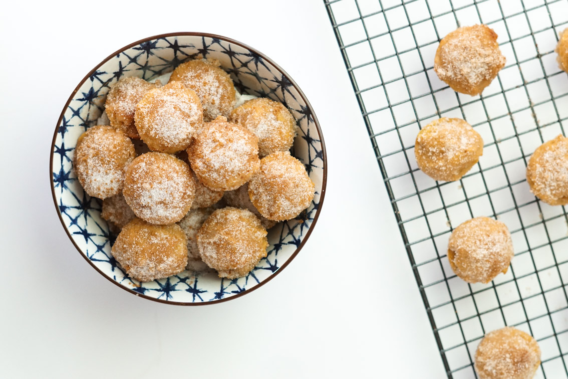 Jenna Boron of Balance & Chaos shares a delicious fall recipe: BAKED Cinnamon Sugar Pumpkin Donut Holes