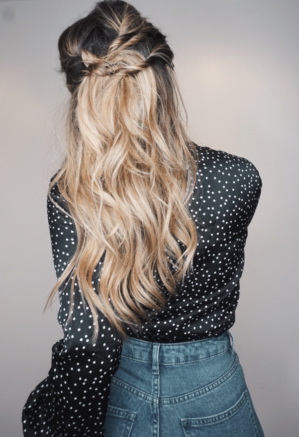 Jenna Boron of Life and Personal Style Blog, Balance and Chaos, shares how she achieved this twist-back hair style using T3 Micro Convertible Curling Iron