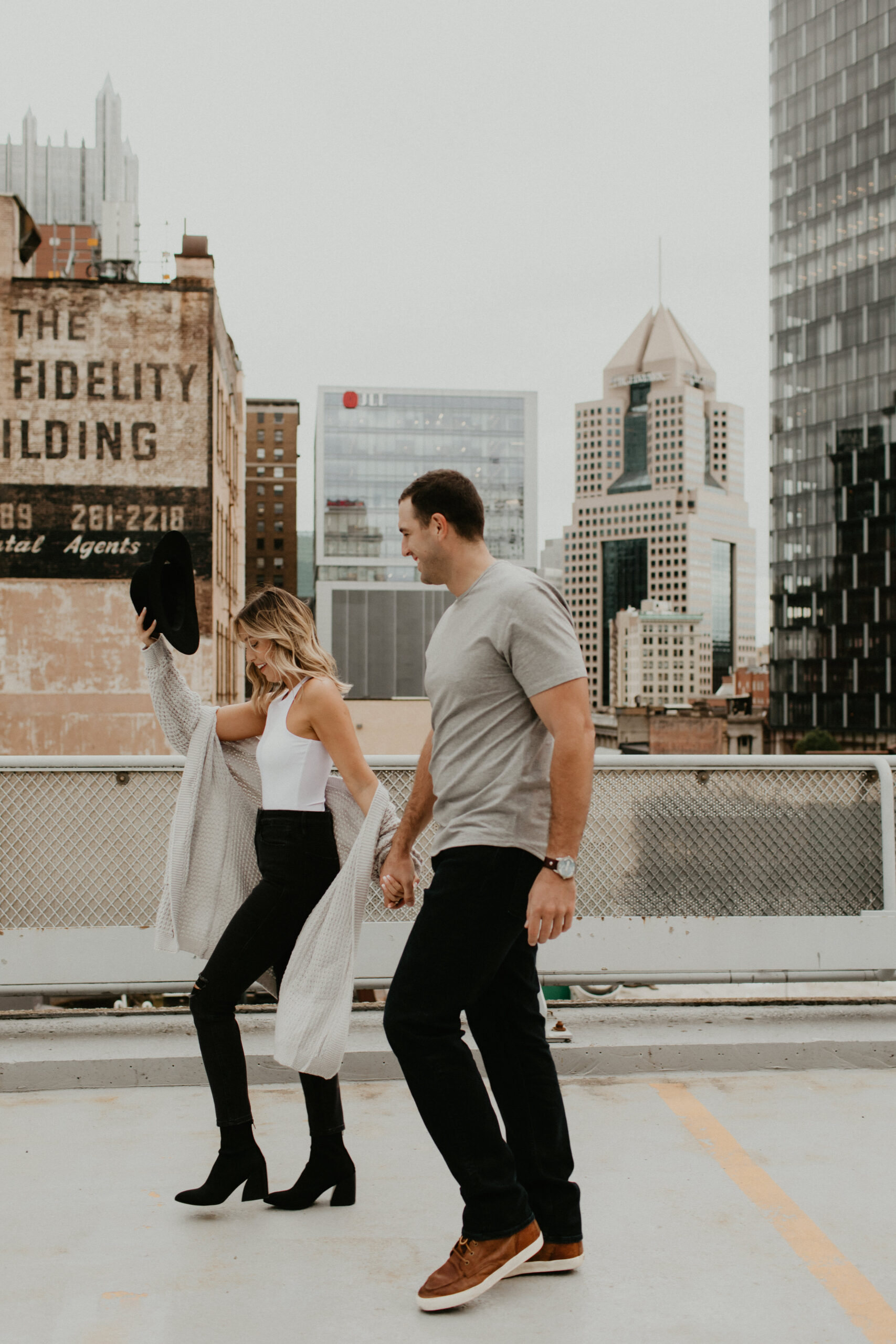 neutral colored engagement photos