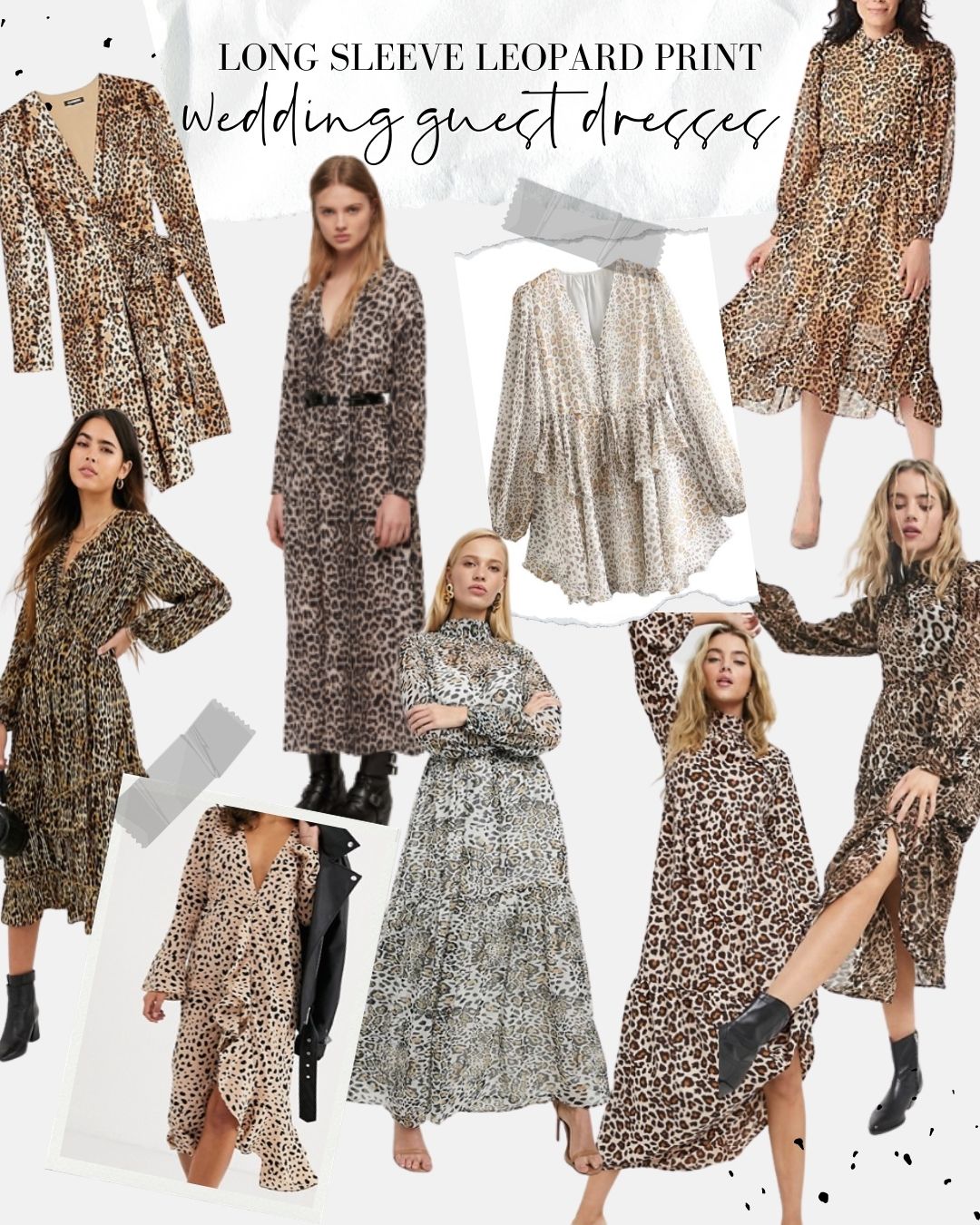 Long Sleeve Leopard Wedding Guest Dresses - Balance & Chaos