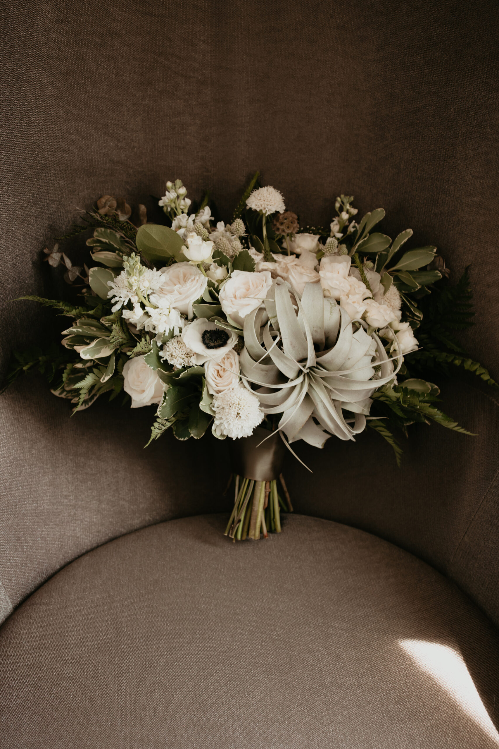 bridal bouquet with air plant