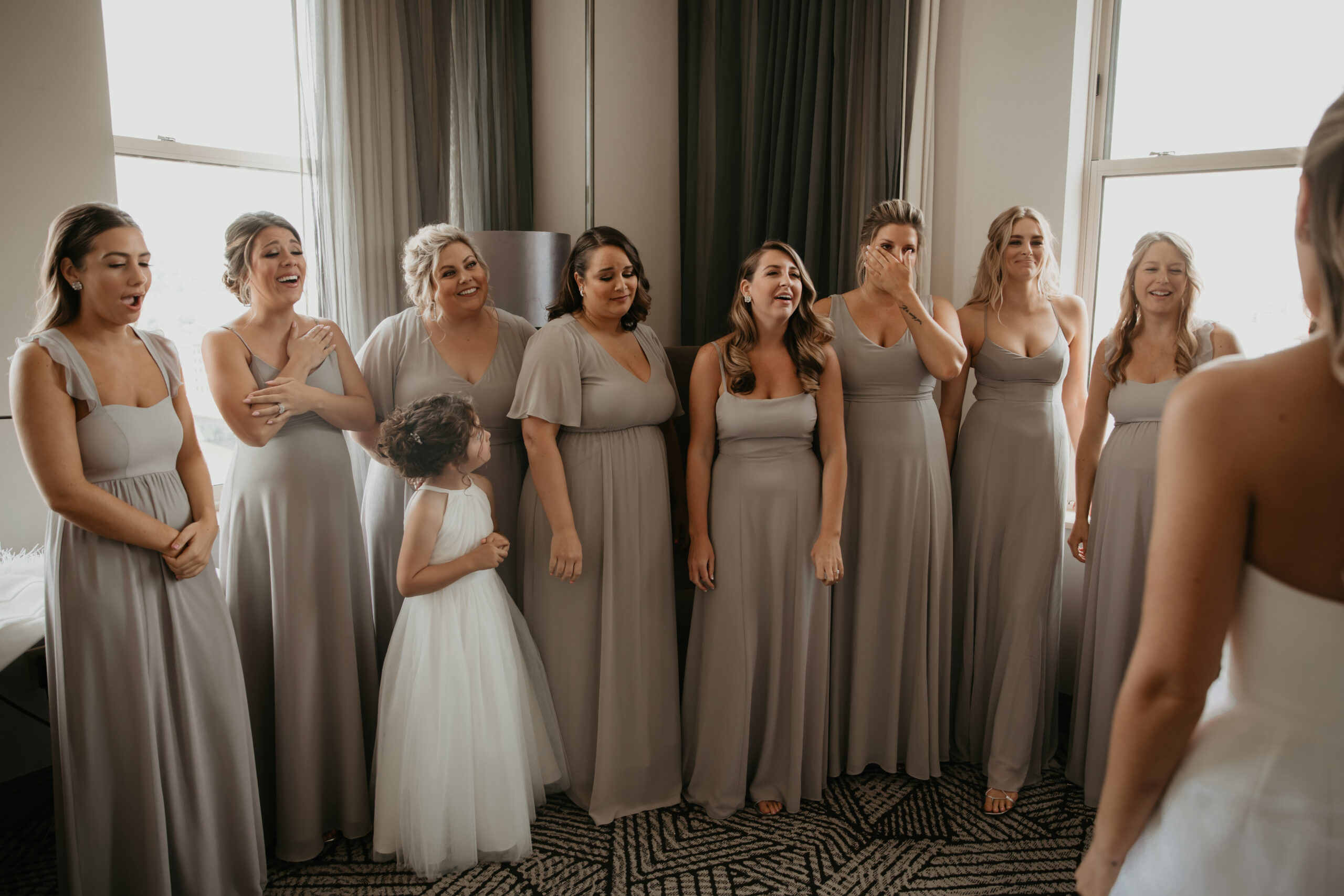 bridal party dress reveal photo inspo
