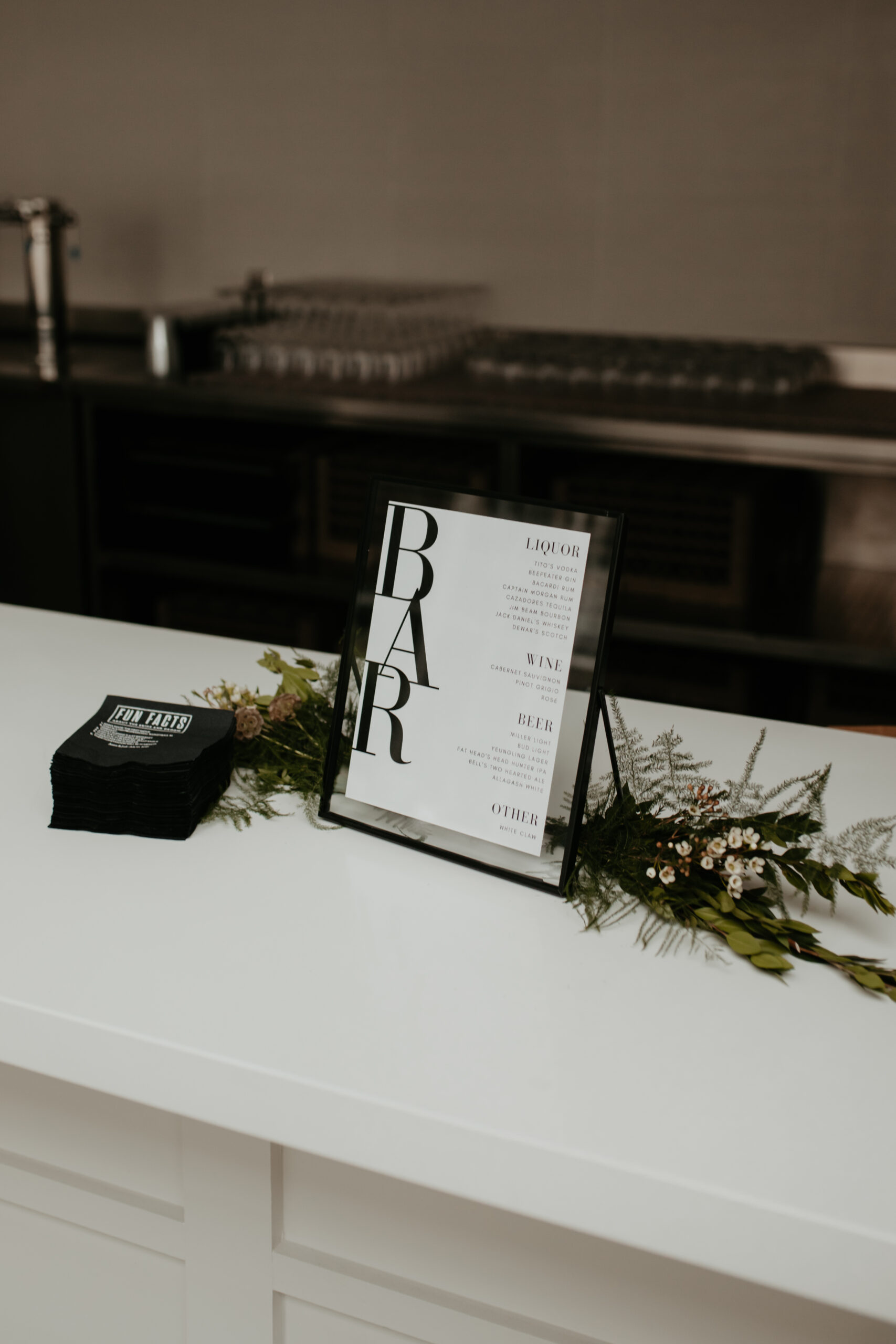 modern bar menu