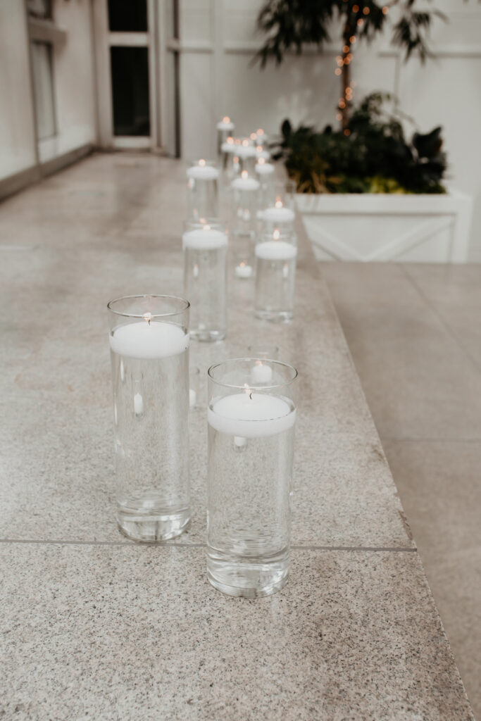 floating candle modern wedding inspo