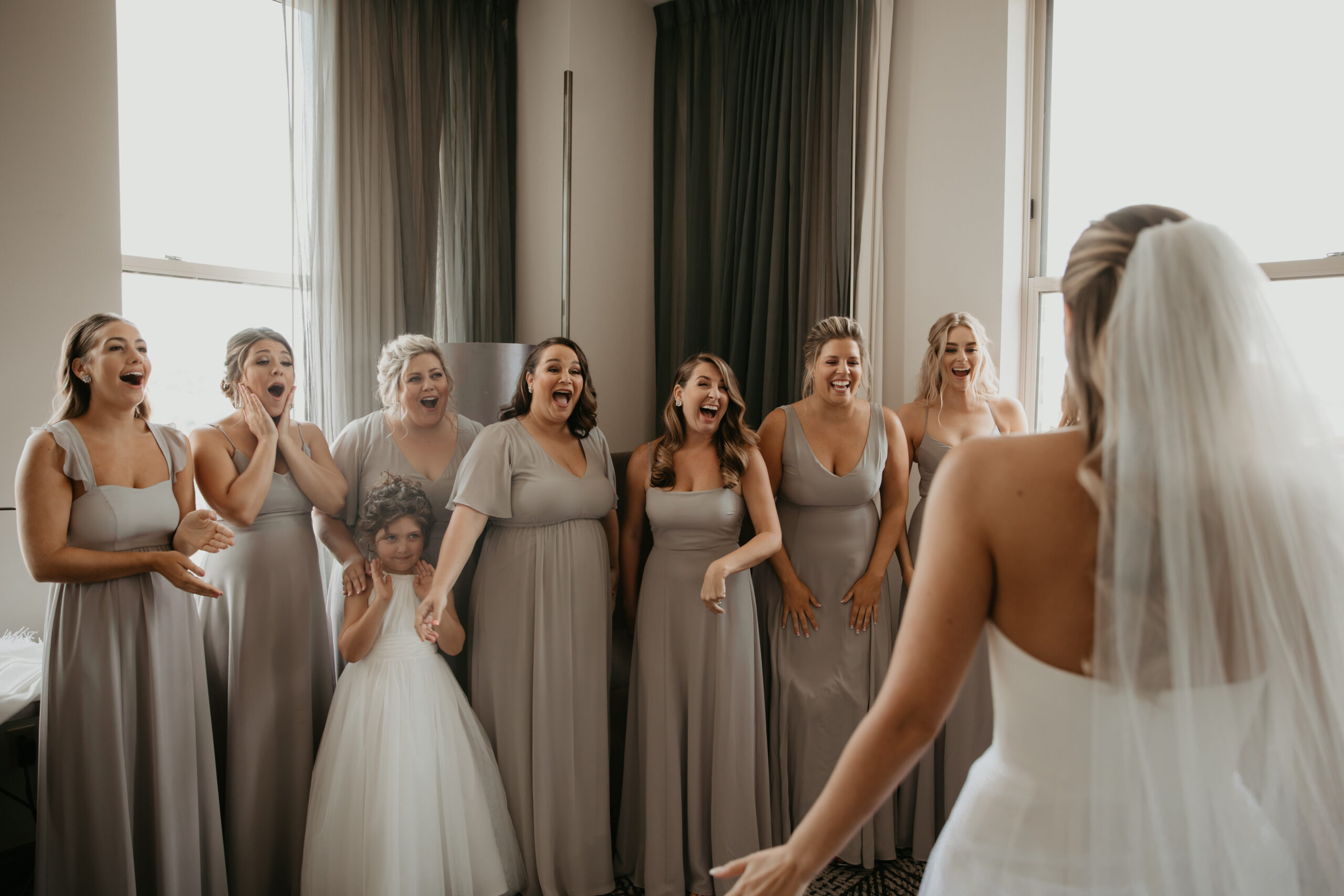 bridal party dress reveal photo inspo