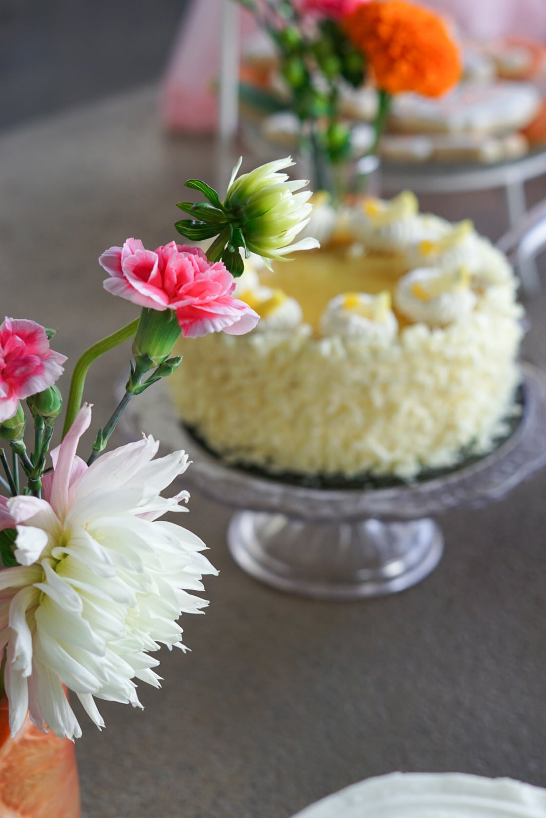 summer baby shower baby girl dessert table