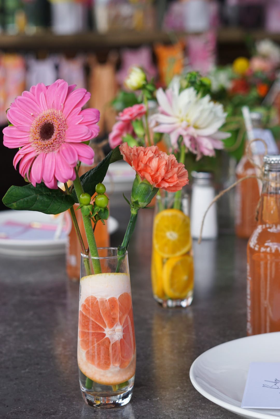 summer citrus orange lemon baby shower theme flowers