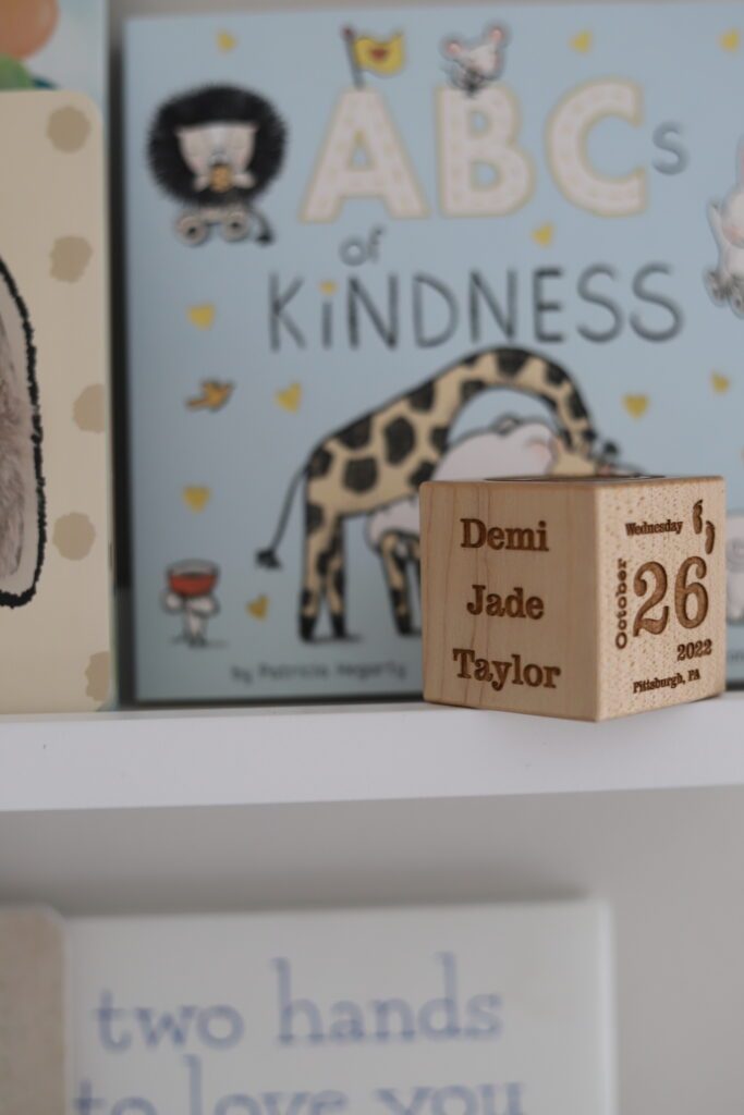 custom personalized wooden baby block 